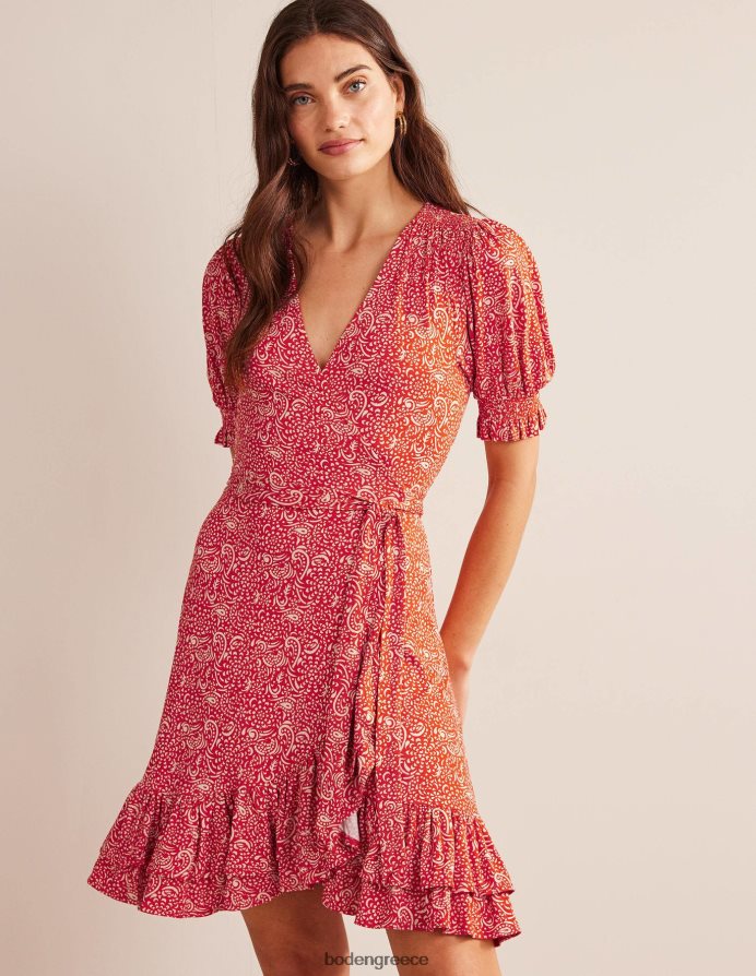 vermillion & azure pop είδη ένδυσης Μίνι φόρεμα ζέρσεϊ με βολάν Boden γυναίκες 464PH8953