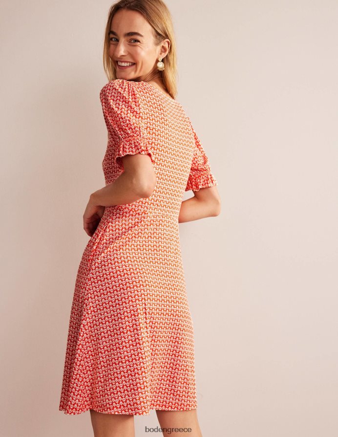 vermillion & tulip pop είδη ένδυσης Μίνι φόρεμα ζέρσεϊ με φουσκωτά μανίκια Boden γυναίκες 464PH857