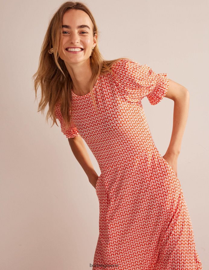 vermillion & tulip pop είδη ένδυσης Μίνι φόρεμα ζέρσεϊ με φουσκωτά μανίκια Boden γυναίκες 464PH857