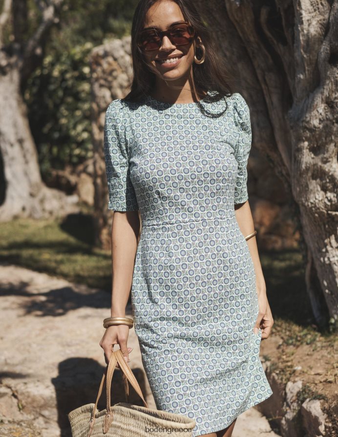 γαλάζιο του Αιγαίου & κλωνάρι ηλίανθου είδη ένδυσης φόρεμα zoe jersey Boden γυναίκες 464PH823