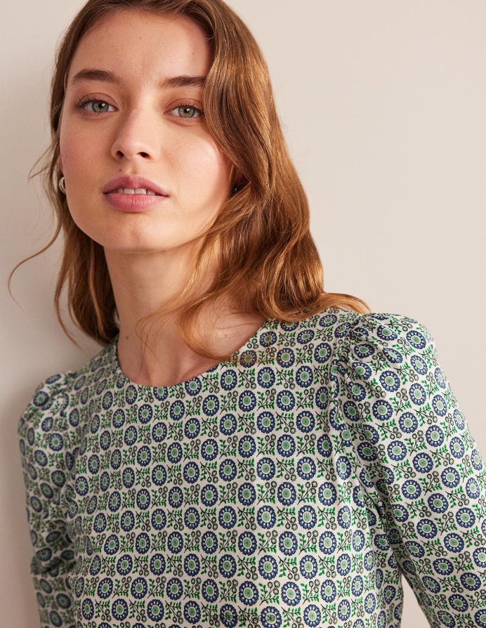 γαλάζιο του Αιγαίου & κλωνάρι ηλίανθου είδη ένδυσης φόρεμα zoe jersey Boden γυναίκες 464PH823