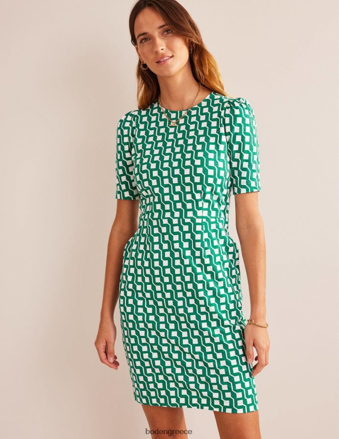 φωτεινό σμαραγδένιο & κύβο γεω είδη ένδυσης φόρεμα zoe jersey Boden γυναίκες 464PH891