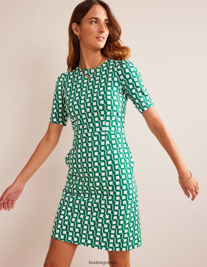 φωτεινό σμαραγδένιο & κύβο γεω είδη ένδυσης φόρεμα zoe jersey Boden γυναίκες 464PH891