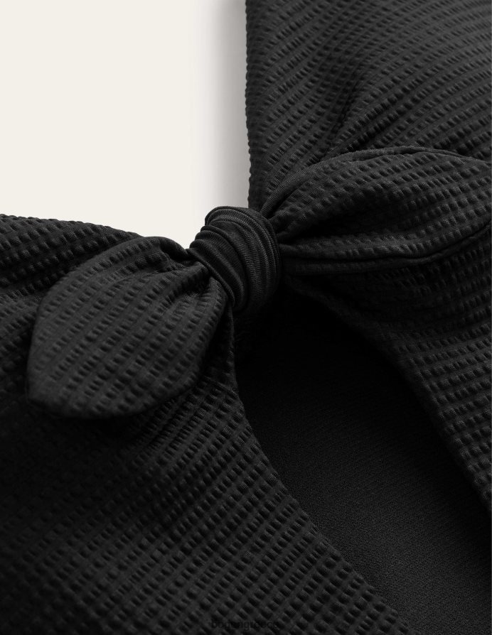 μαύρη υφή μαντάτα είδη ένδυσης μαγιό καπάκι μανίκι γραβάτα Boden γυναίκες 464PH81065