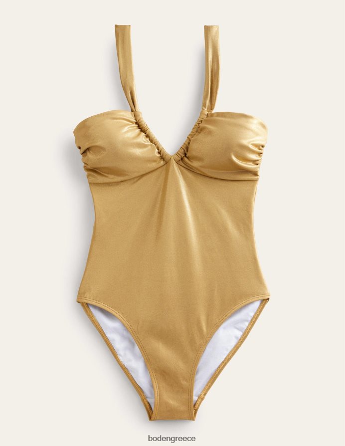 χρυσό κουτσό είδη ένδυσης μαγιό με λαιμόκοψη Boden γυναίκες 464PH81124