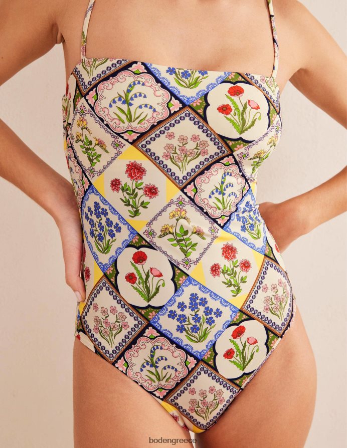 ελεφαντόδοντο & άγριο μπλε κουδούνι είδη ένδυσης μαγιό με στενό λουράκι Boden γυναίκες 464PH81193