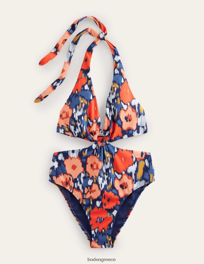 ναυτικό & αφηρημένη παπαρούνα είδη ένδυσης μαγιό με δαχτυλίδι από ρητίνη Boden γυναίκες 464PH81368