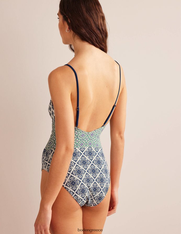 στροβιλισμός χλωρίδας ελεφαντόδοντου και του ωκεανού είδη ένδυσης μαζέψτε κομμένο μαγιό Boden γυναίκες 464PH81438