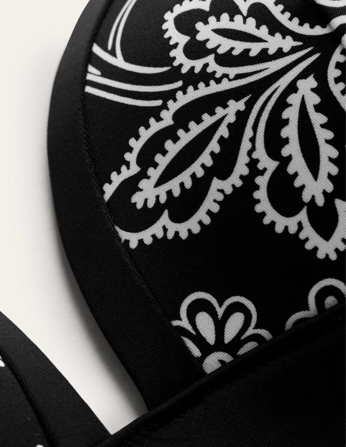 ασπρόμαυρο λουλουδάτο είδη ένδυσης μπικίνι με τρίγωνο πάνελ Boden γυναίκες 464PH8260