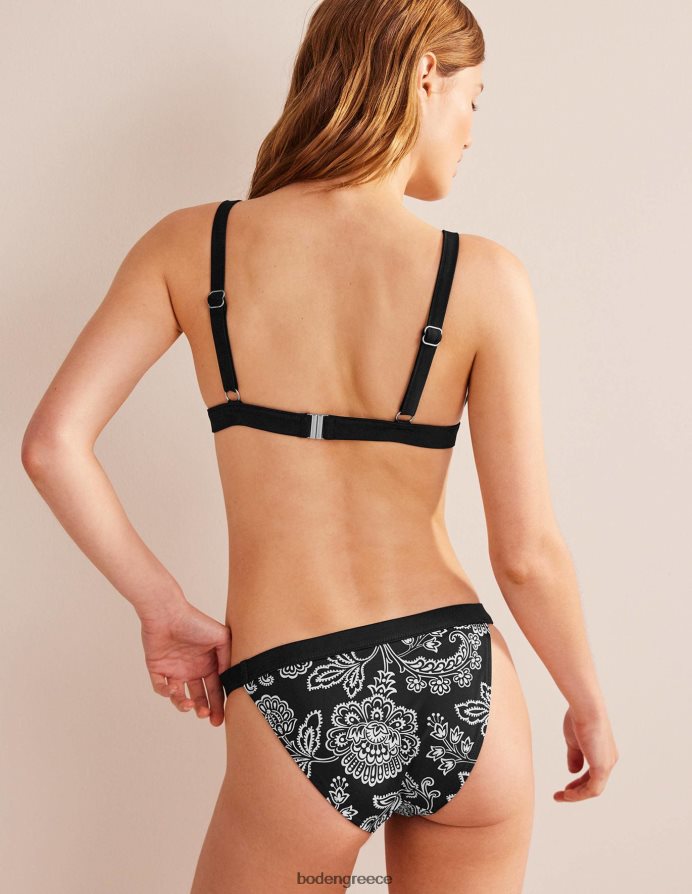ασπρόμαυρο λουλουδάτο είδη ένδυσης μπικίνι με τρίγωνο πάνελ Boden γυναίκες 464PH8260