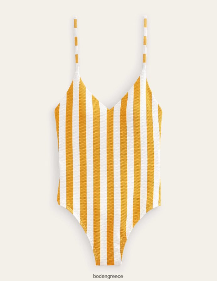 κίτρινη και ιβουάρ ρίγα τζίντζερ είδη ένδυσης μαγιό στενό λουράκι Boden γυναίκες 464PH82616