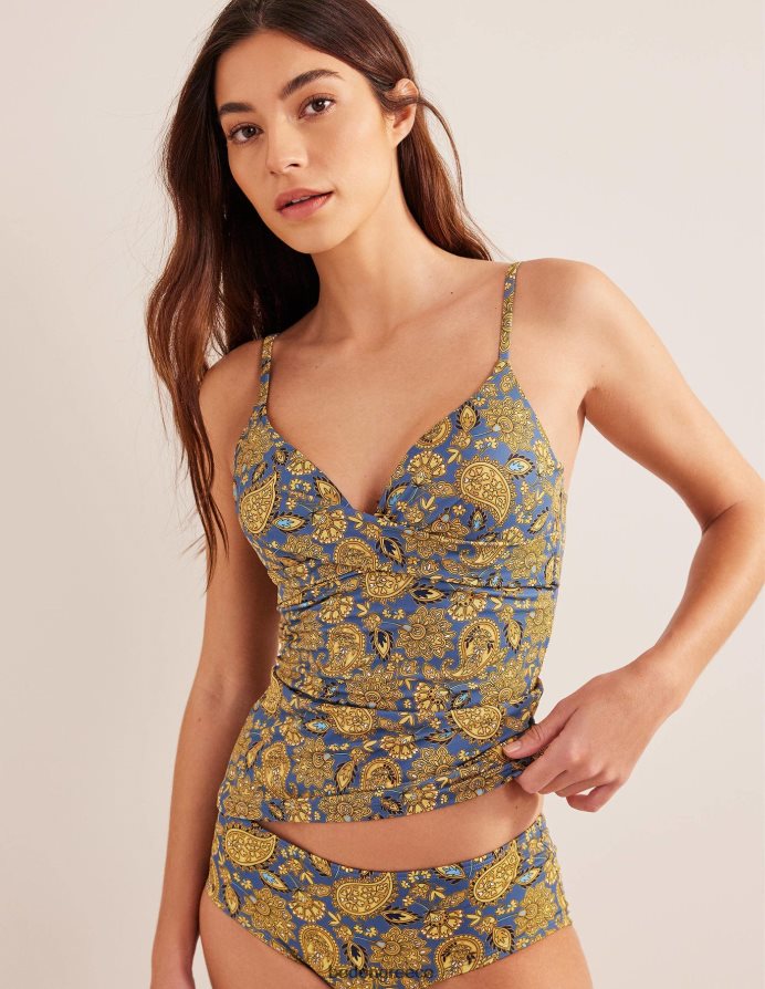 Harvest Gold & Paisley βεράντα είδη ένδυσης top tankini σε μέγεθος κούπας κάπρι Boden γυναίκες 464PH81868
