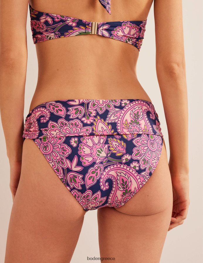 Navy & Paisley βεράντα είδη ένδυσης κλασικό πτυσσόμενο πάτο μπικίνι Boden γυναίκες 464PH82097