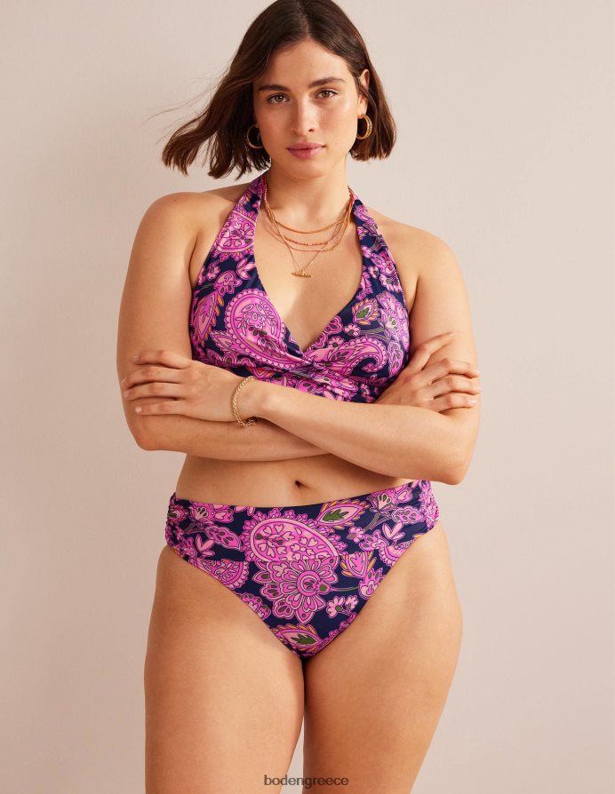 Navy & Paisley βεράντα είδη ένδυσης κλασικό πτυσσόμενο πάτο μπικίνι Boden γυναίκες 464PH82097