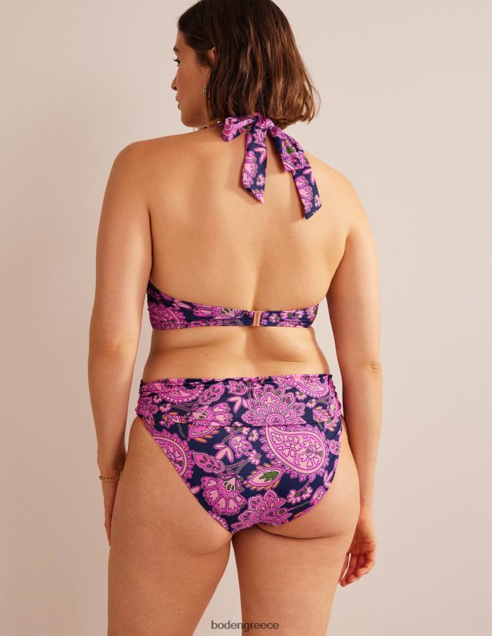 Navy & Paisley βεράντα είδη ένδυσης κλασικό πτυσσόμενο πάτο μπικίνι Boden γυναίκες 464PH82097