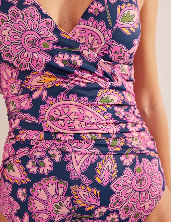 Navy & Paisley βεράντα είδη ένδυσης μαγιό levanzo ruched halter Boden γυναίκες 464PH8950