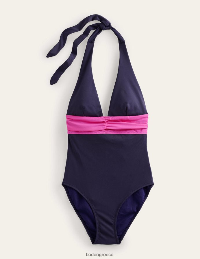 μεσάνυχτα και ροζ χρώμα είδη ένδυσης μαγιό φιόγκο halter Boden γυναίκες 464PH81259