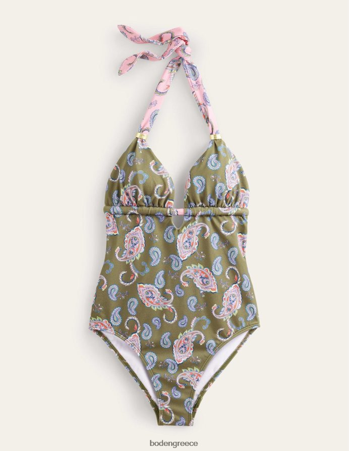 βασιλικός & παίσλεϋ πόμε είδη ένδυσης μαγιό με χάντρες μαζέψτε halter Boden γυναίκες 464PH81651