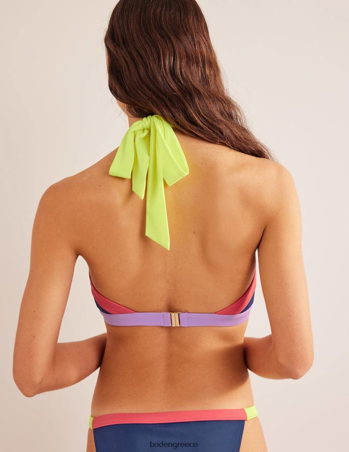 ναυτικό & οξύ κίτρινο χρώμα είδη ένδυσης τοπ μπικίνι halter ithaca Boden γυναίκες 464PH82091