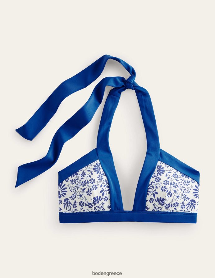 γαρδένια από ελεφαντόδοντο και μπλε της λίμνης είδη ένδυσης τοπ μπικίνι halter ithaca Boden γυναίκες 464PH8285