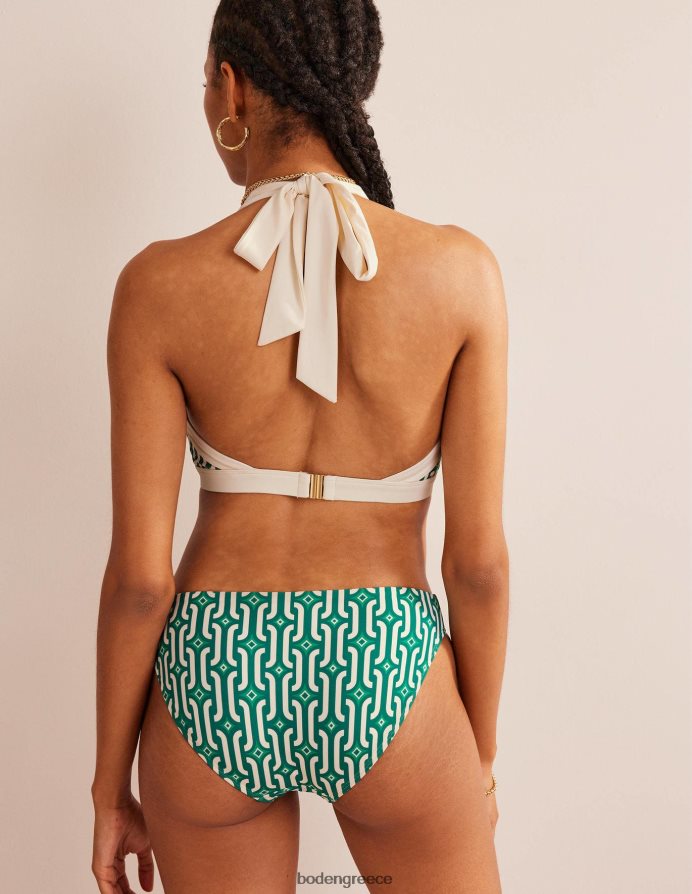 φωτεινό σμαραγδένιο και γαλάζιο γεωγραφικό είδη ένδυσης τοπ μπικίνι halter ithaca Boden γυναίκες 464PH8297