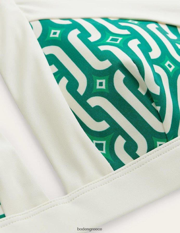 φωτεινό σμαραγδένιο και γαλάζιο γεωγραφικό είδη ένδυσης τοπ μπικίνι halter ithaca Boden γυναίκες 464PH8297