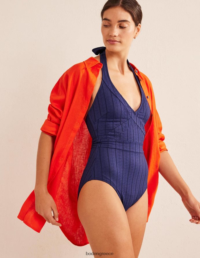 γαλλική ναυτική υφή είδη ένδυσης μαγιό κεφαλονιάς halterneck Boden γυναίκες 464PH81472