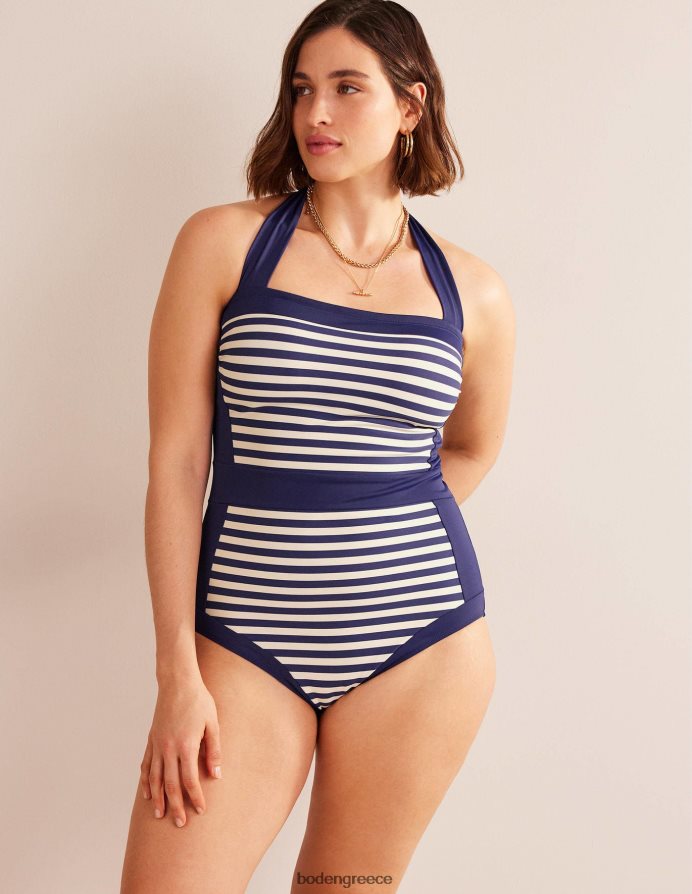 γαλλική ναυτική και ιβουάρ ρίγα είδη ένδυσης μαγιό σαντορινιού halterneck Boden γυναίκες 464PH8232