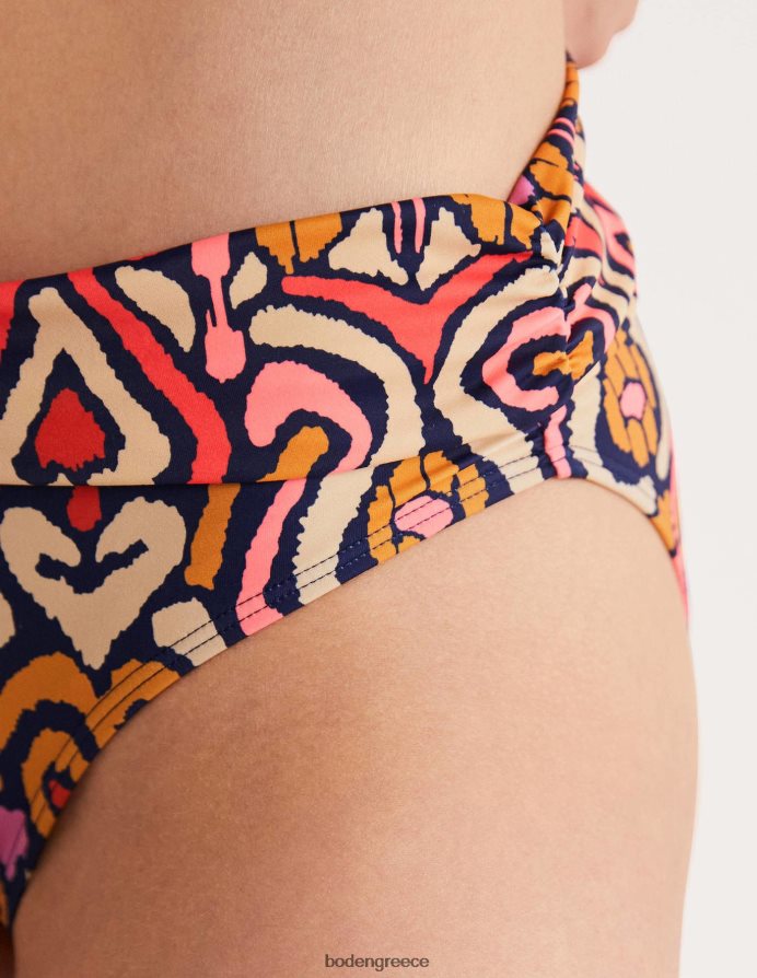 γαλλικό ναυτικό & γούρι ikat είδη ένδυσης κλασικό πτυσσόμενο πάτο μπικίνι Boden γυναίκες 464PH82542