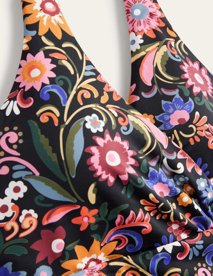 μαύρο & γαρδένια ποπ είδη ένδυσης μαγιό levanzo ruched halter Boden γυναίκες 464PH81114