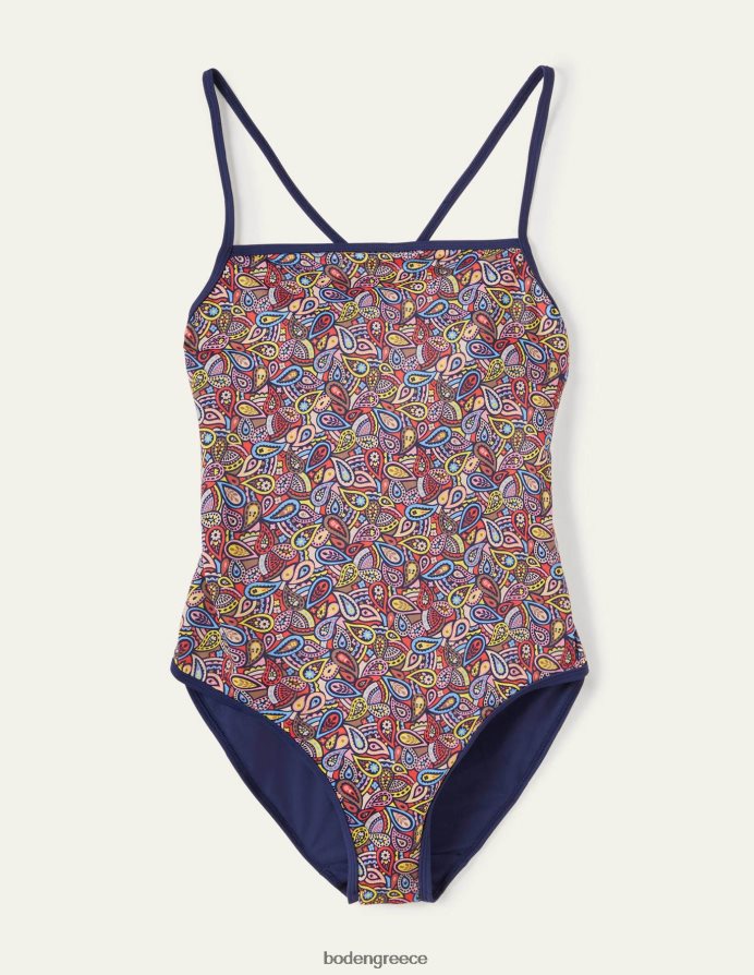 γαλλικό navy & paisley ρουζ είδη ένδυσης γραβάτα κορδόνι μαγιό Boden γυναίκες 464PH82417