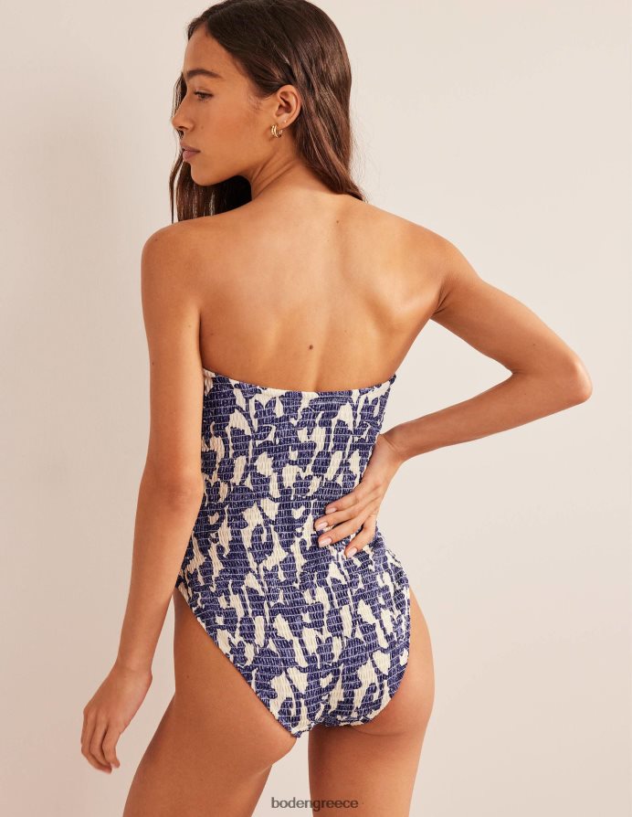 μπλε κορδέλα & paisley δίνη είδη ένδυσης smocked bandeau μαγιό Boden γυναίκες 464PH82505