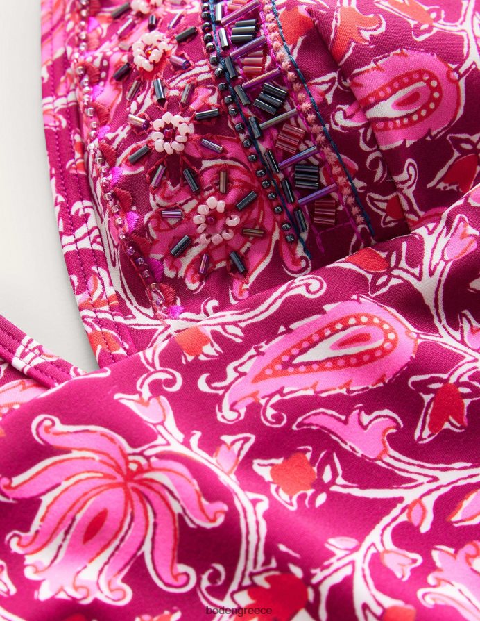 raspberry pink & botanic vine είδη ένδυσης κορδόνι βουτιά μαγιό Boden γυναίκες 464PH8240