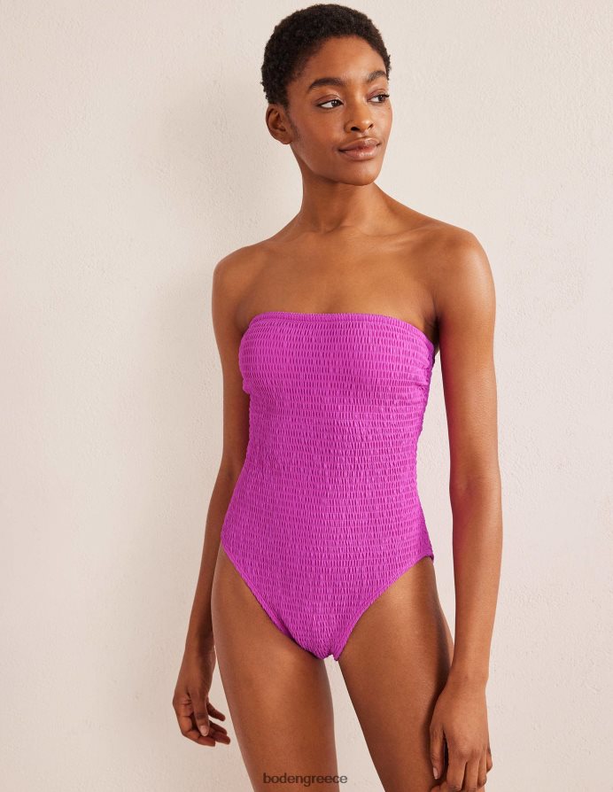 καταπληκτικό ροζ είδη ένδυσης smocked bandeau μαγιό Boden γυναίκες 464PH82450