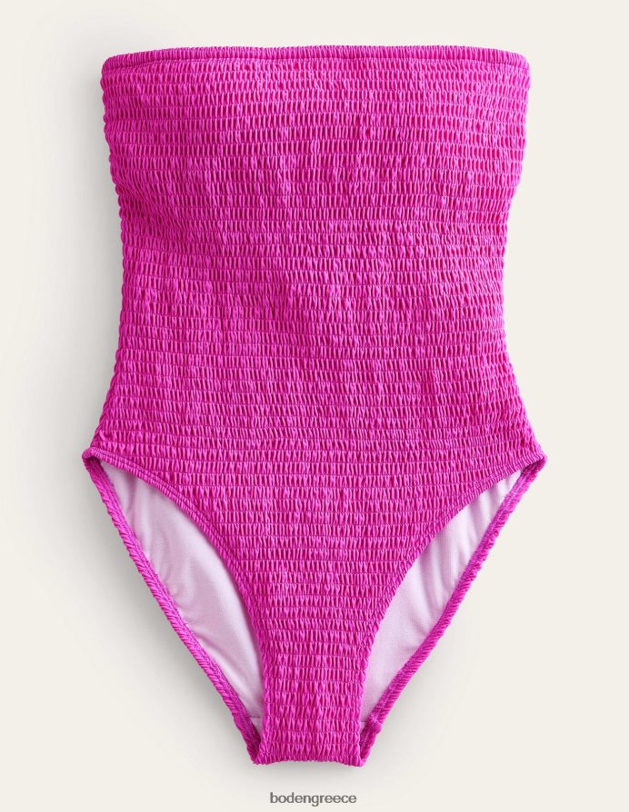 καταπληκτικό ροζ είδη ένδυσης smocked bandeau μαγιό Boden γυναίκες 464PH82450