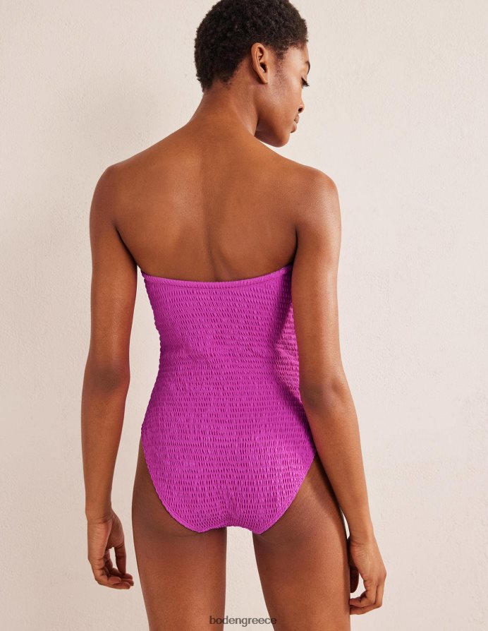 καταπληκτικό ροζ είδη ένδυσης smocked bandeau μαγιό Boden γυναίκες 464PH82450