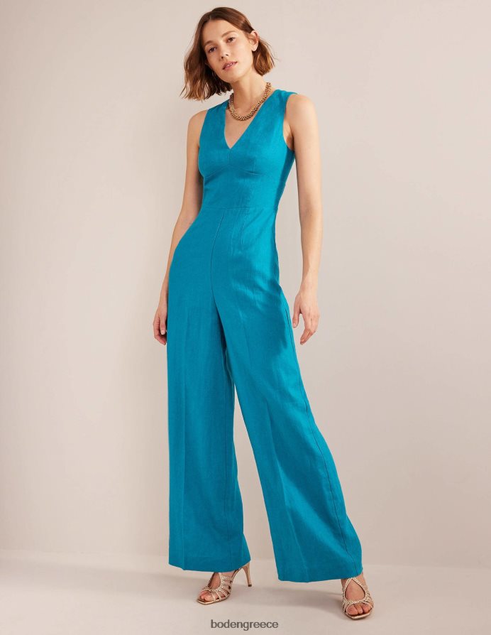 κρυστάλλινο γαλαζοπράσινο είδη ένδυσης Ολόσωμη φόρμα περίστασης με λαιμόκοψη Boden γυναίκες 464PH82576