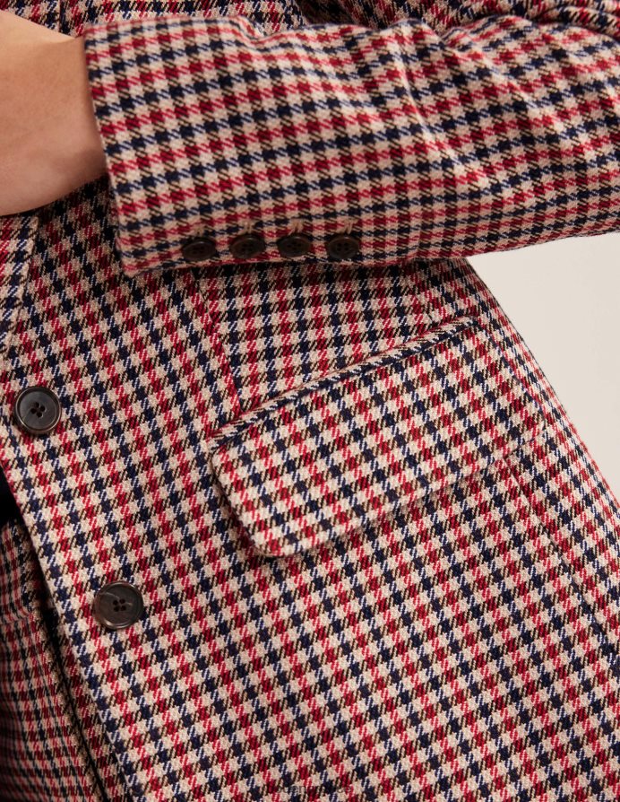 κόκκινο & ναυτικό & καμήλα επιταγή είδη ένδυσης το μπλέιζερ μπλέιζερ τσεκ μπρίτον Boden γυναίκες 464PH81091