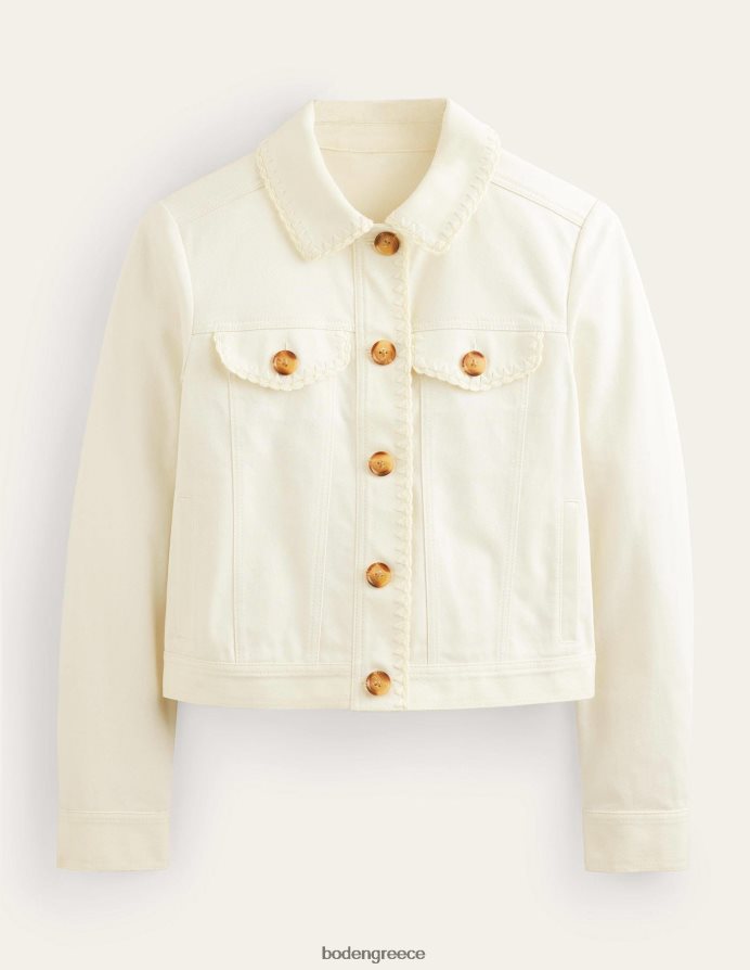 εκρού είδη ένδυσης τζιν μπουφάν με βελονάκι Boden γυναίκες 464PH81765