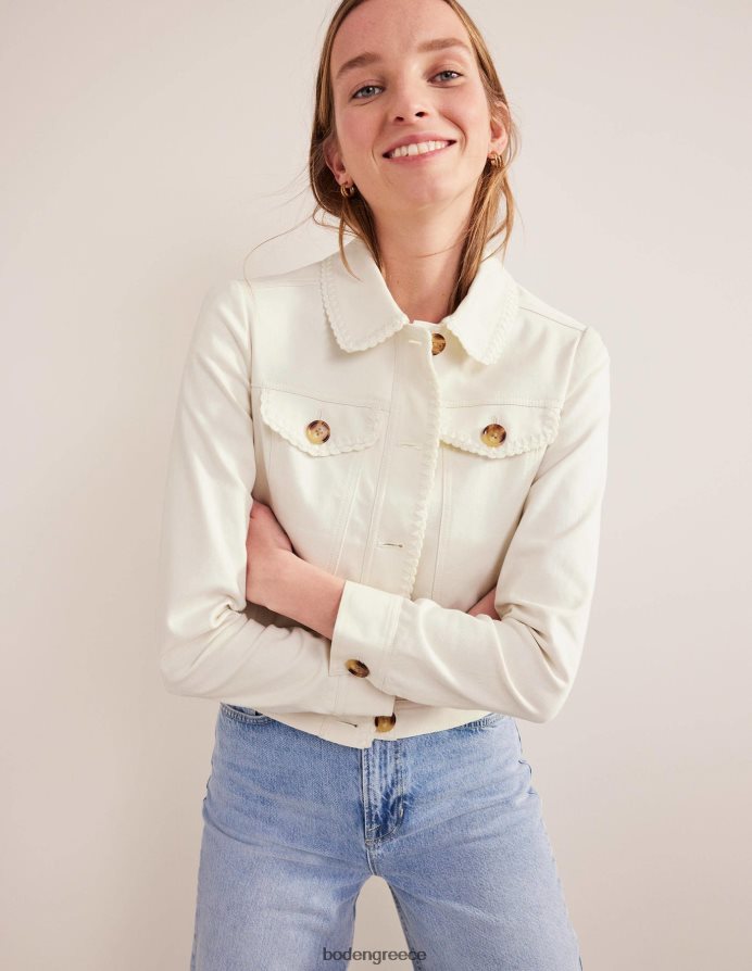 εκρού είδη ένδυσης τζιν μπουφάν με βελονάκι Boden γυναίκες 464PH81765