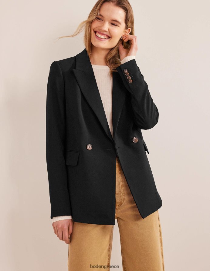 μαύρος είδη ένδυσης κρεπ μπλέιζερ διπλού στήθους Boden γυναίκες 464PH8936