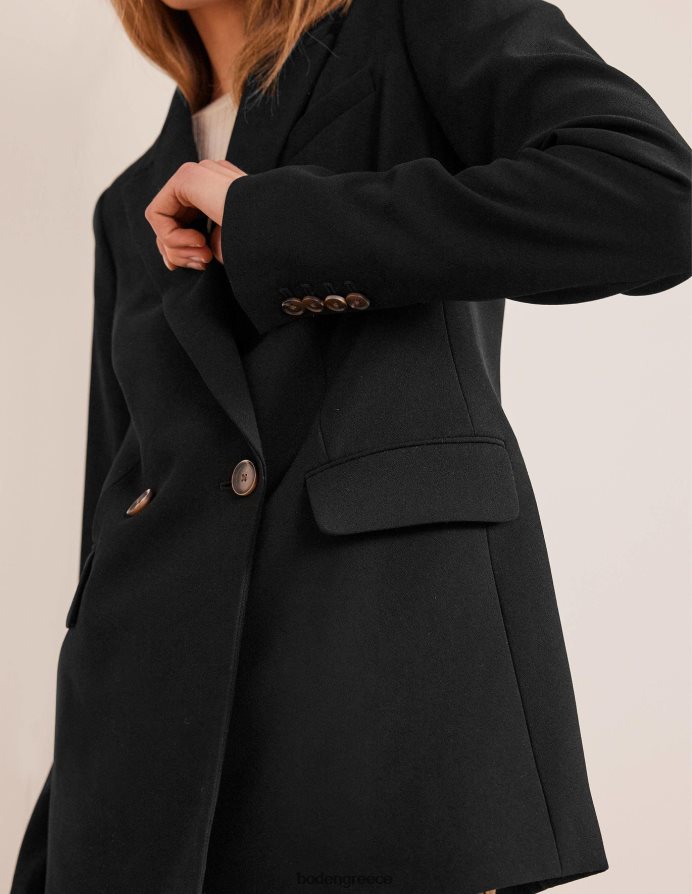 μαύρος είδη ένδυσης κρεπ μπλέιζερ διπλού στήθους Boden γυναίκες 464PH8936