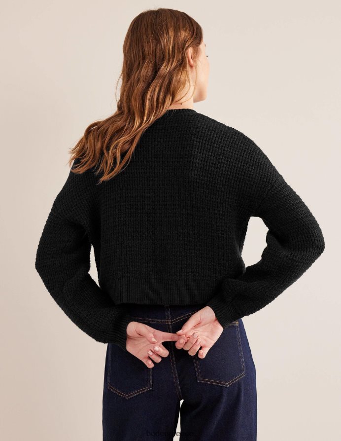 μαύρος είδη ένδυσης ανάγλυφο πλεκτό bomber jacket Boden γυναίκες 464PH81504