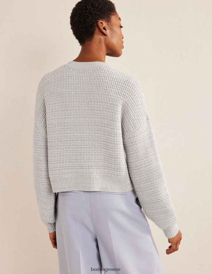 ασημί μελανζέ είδη ένδυσης ανάγλυφο πλεκτό bomber jacket Boden γυναίκες 464PH81545