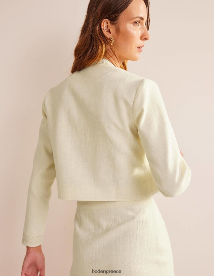 ελεφαντόδοντο είδη ένδυσης cropped βαμβακερό σακάκι Boden γυναίκες 464PH8677