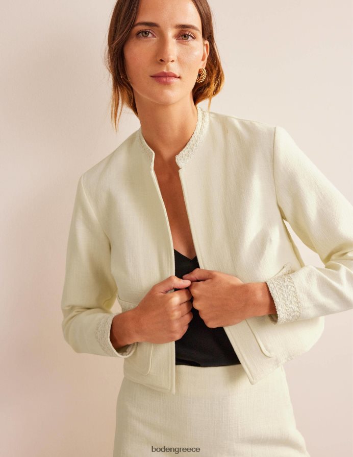ελεφαντόδοντο είδη ένδυσης cropped βαμβακερό σακάκι Boden γυναίκες 464PH8677