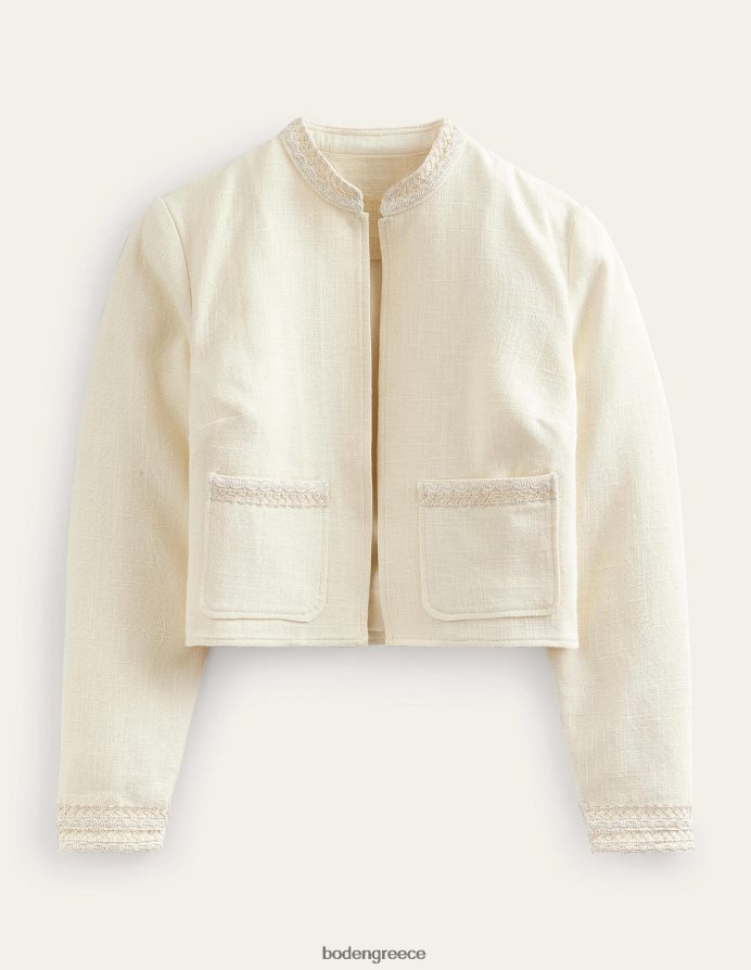 ελεφαντόδοντο είδη ένδυσης cropped βαμβακερό σακάκι Boden γυναίκες 464PH8677