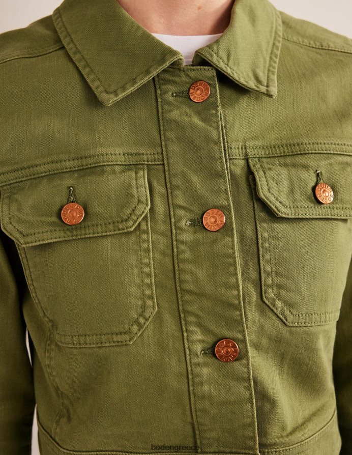 πράσινος είδη ένδυσης cropped casual βαμβακερό τζάκετ Boden γυναίκες 464PH81264