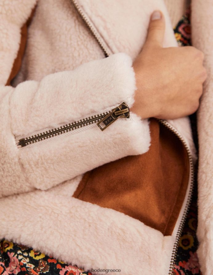 κούρεμα φουντουκιού είδη ένδυσης faux shearling biker jacket Boden γυναίκες 464PH81968