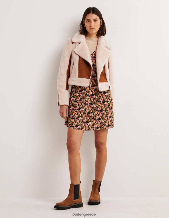 κούρεμα φουντουκιού είδη ένδυσης faux shearling biker jacket Boden γυναίκες 464PH81968